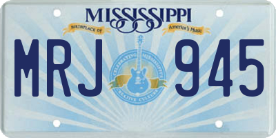 MS license plate MRJ945