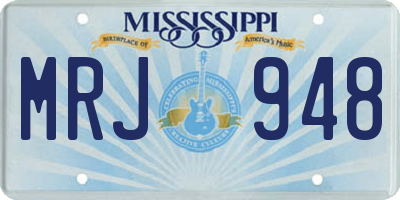 MS license plate MRJ948
