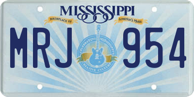 MS license plate MRJ954