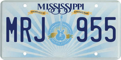 MS license plate MRJ955