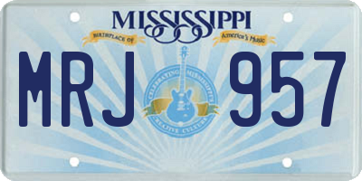 MS license plate MRJ957