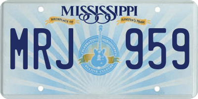 MS license plate MRJ959