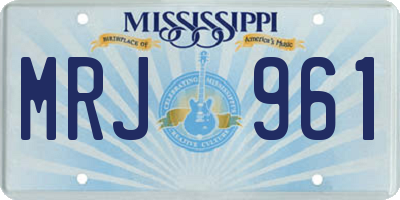MS license plate MRJ961