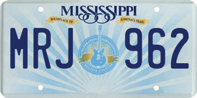 MS license plate MRJ962