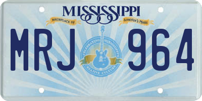 MS license plate MRJ964