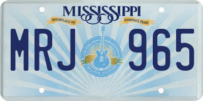 MS license plate MRJ965