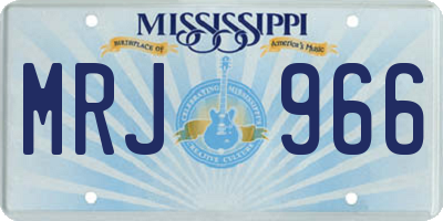 MS license plate MRJ966