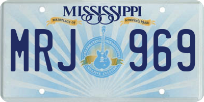 MS license plate MRJ969
