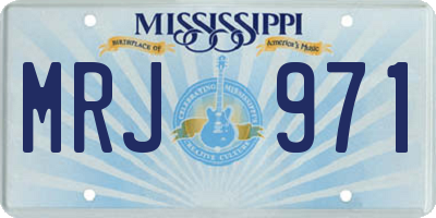 MS license plate MRJ971