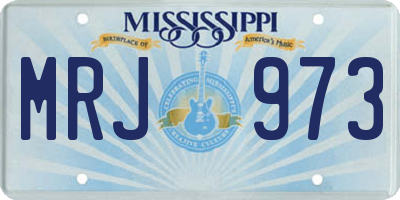 MS license plate MRJ973
