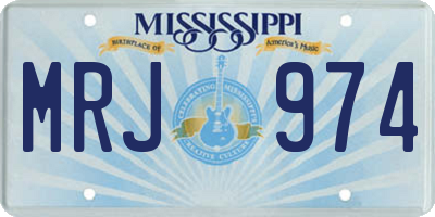 MS license plate MRJ974