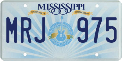 MS license plate MRJ975