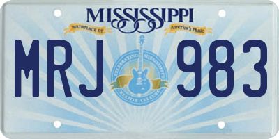 MS license plate MRJ983