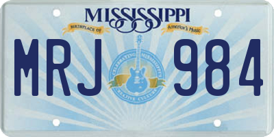 MS license plate MRJ984
