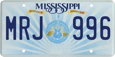 MS license plate MRJ996