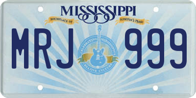 MS license plate MRJ999