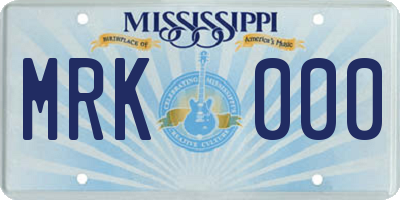 MS license plate MRK000