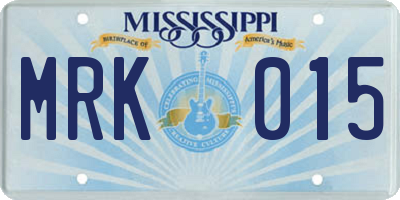 MS license plate MRK015