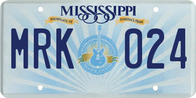 MS license plate MRK024