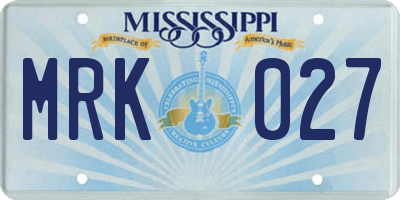 MS license plate MRK027