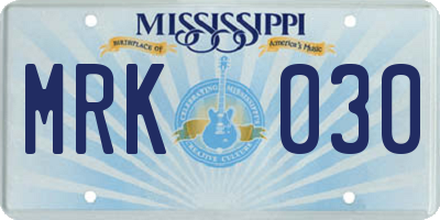MS license plate MRK030