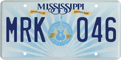 MS license plate MRK046
