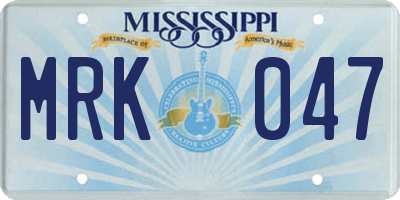 MS license plate MRK047