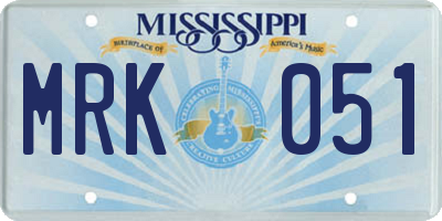 MS license plate MRK051