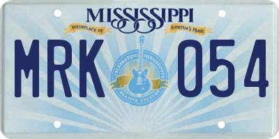 MS license plate MRK054