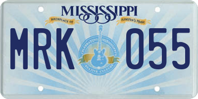 MS license plate MRK055