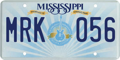 MS license plate MRK056