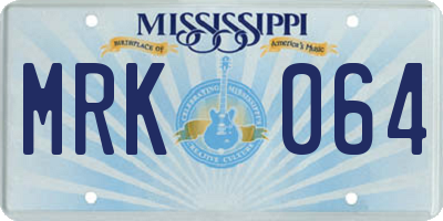 MS license plate MRK064