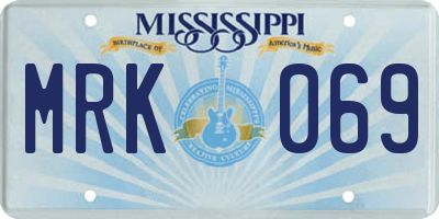 MS license plate MRK069