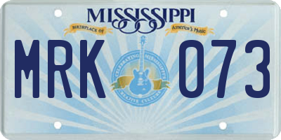 MS license plate MRK073