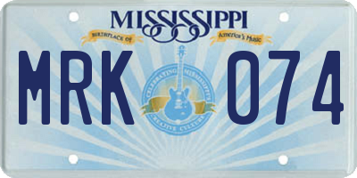 MS license plate MRK074