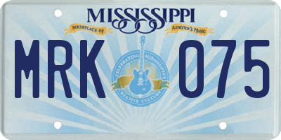 MS license plate MRK075