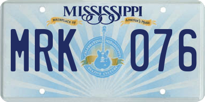 MS license plate MRK076