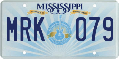 MS license plate MRK079