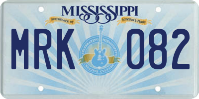 MS license plate MRK082