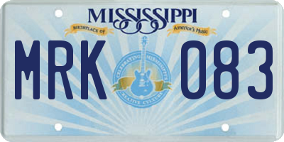 MS license plate MRK083