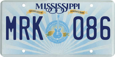 MS license plate MRK086
