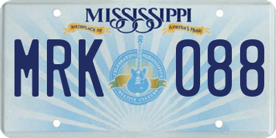 MS license plate MRK088