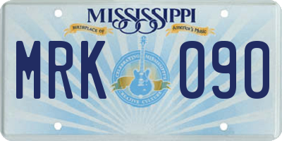 MS license plate MRK090