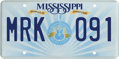 MS license plate MRK091