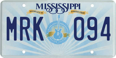 MS license plate MRK094