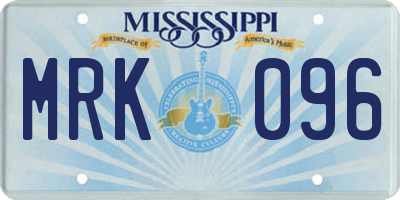 MS license plate MRK096