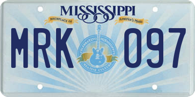 MS license plate MRK097