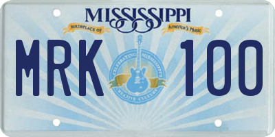 MS license plate MRK100