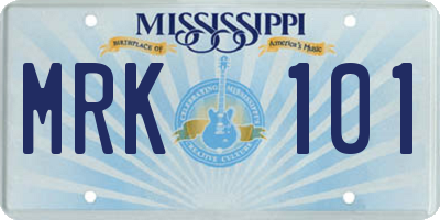 MS license plate MRK101