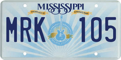 MS license plate MRK105